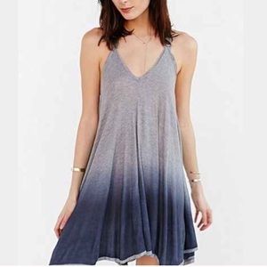 Urban Outfitters Gray + Navy-dipped Sundress